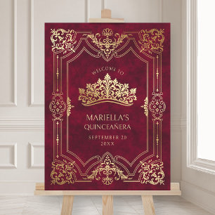 Red Tiara Crown Elegant Quinceanera Foam Board