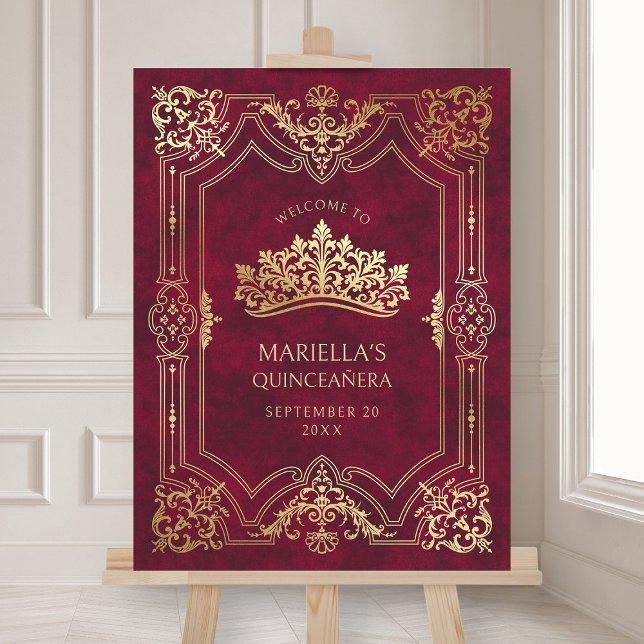 Red Tiara Crown Elegant Quinceanera Foam Board (Creator Uploaded)