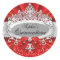Red Tiara & Damask Quinceanera Sticker