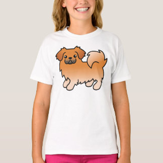 Red Tibetan Spaniel Cute Cartoon Dog T-Shirt