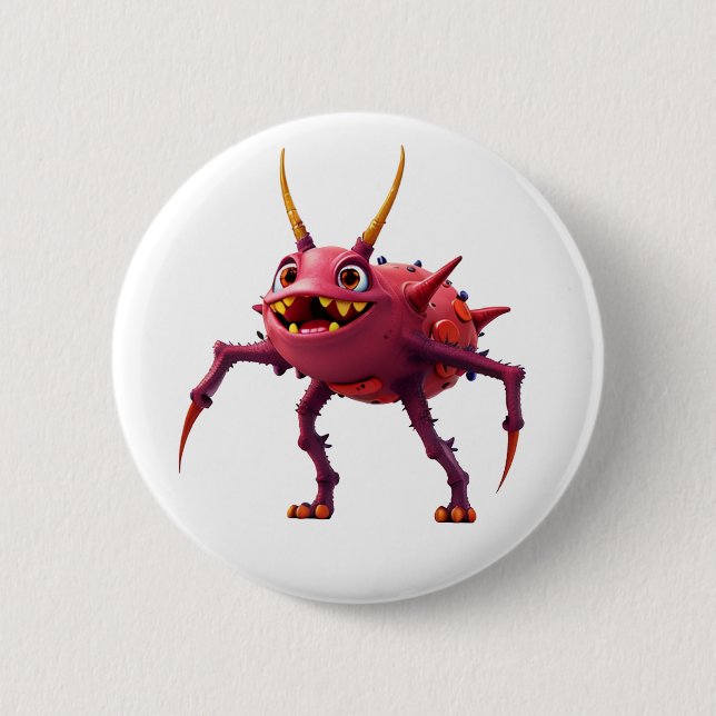Red TickToc Monster - Button (Front)