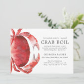 Red Tide | Crab Boil Birthday | Red Stripes Invitation (Standing Front)
