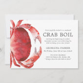Red Tide | Crab Boil Birthday | Red Stripes Invitation (Front)