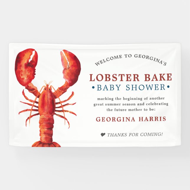 Red Tide | Lobster Bake | Baby Shower Banner (Horizontal)