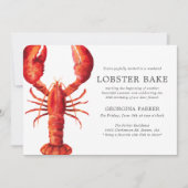 Red Tide | Lobster Bake Birthday | Red Stripes Invitation (Front)