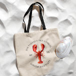 Red Tide | Lobster Bake/Boil Tote Bag<br><div class="desc">Personalized Lobster themed tote bags for your next Lobster Bake Party or seafood event.  It features a watercolor styled illustration of a lobster. Surrounding this are spots for your unique event information.</div>