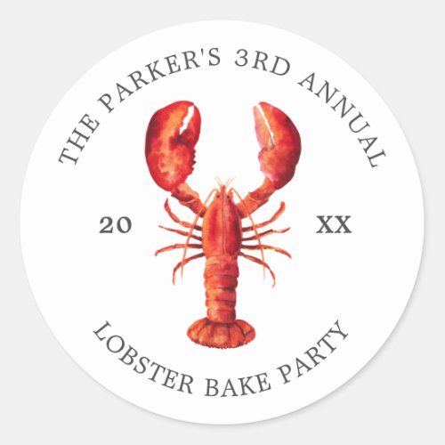 Red Tide  Lobster Bake Classic Round Sticker