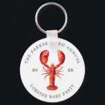 Red Tide | Lobster Bake Keychain<br><div class="desc">Personalized Lobster themed food paper keepsake keychains for your next Lobster Bake Party or seafood event.  It features a watercolor styled illustration of a deep sea lobster. Surrounding this are spots for your unique event information.</div>