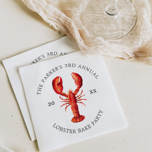 Red Tide   Lobster Bake Napkins