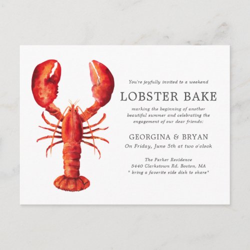 Red Tide  Lobster Bake Postcard