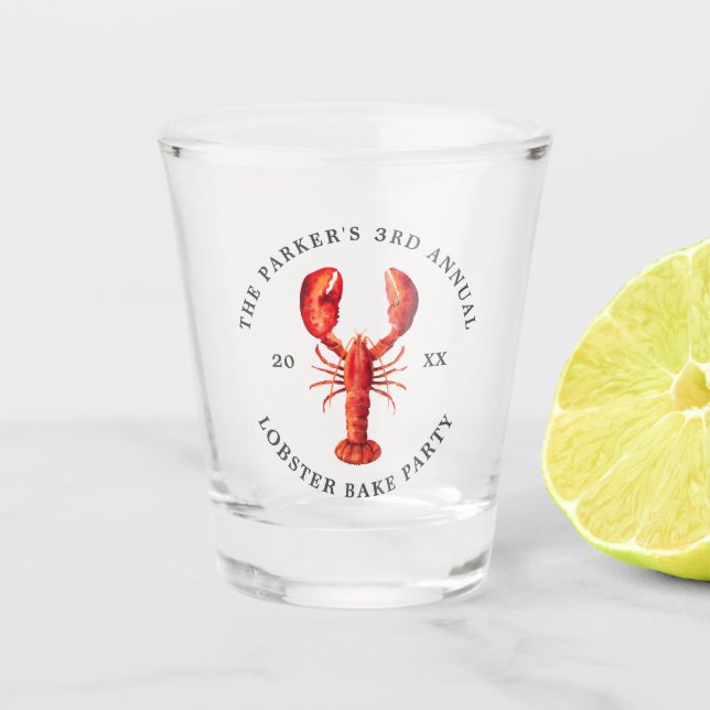 Red Tide | Lobster Bake Shot Glass (Front)