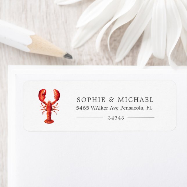 Red Tide | Lobster Style Wedding Label (Insitu)