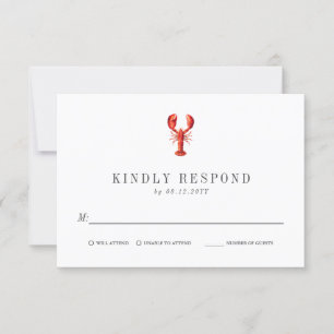 Red Tide Lobster Themed Wedding RSVP