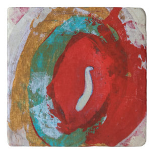 Red Tide Marble Trivet
