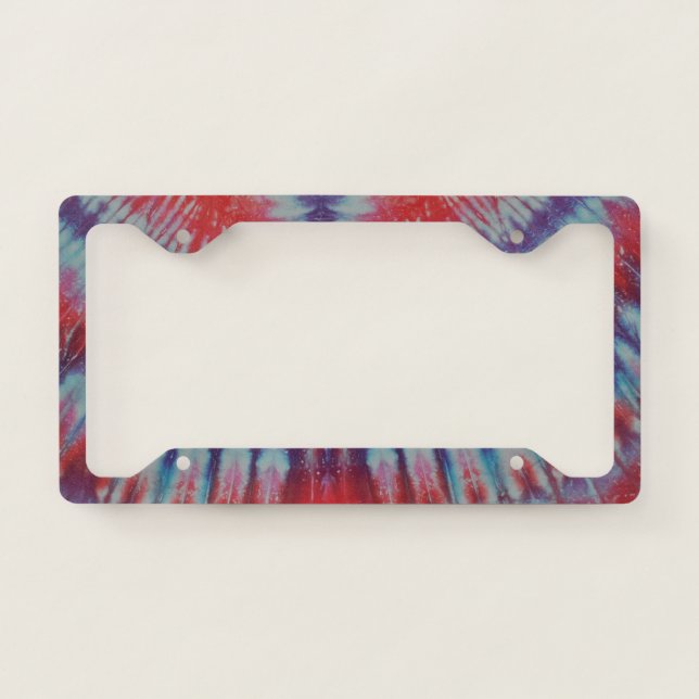 Red Tie Dyes License Plate Frame (Front)