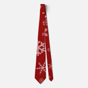 Red Tie with Snowflakes