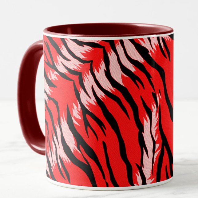 Red Tiger Animal Skin Pattern Design  Mug (Creator Uploaded)