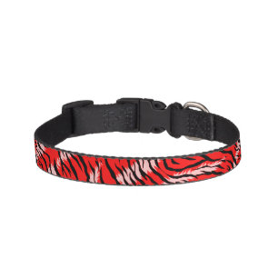 Red Tiger Animal Skin Pattern Design  Pet Collar