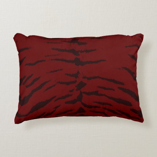 Red Tiger Digital Print Accent Pillow