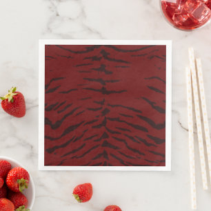 Red Tiger Digital Print Paper Dinner Napkins