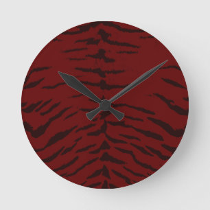 Red Tiger Digital Print Round Clock