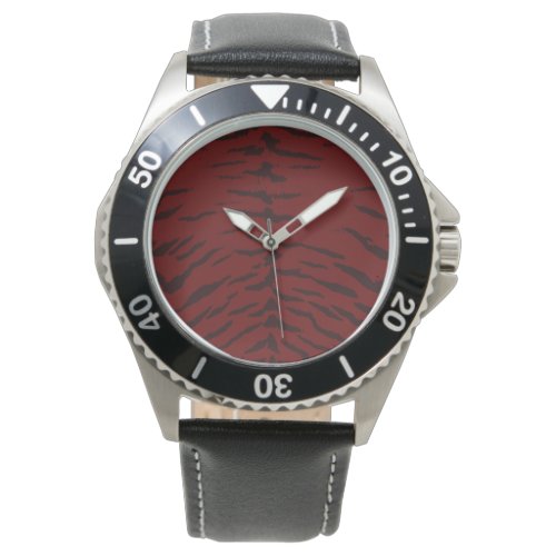 Red Tiger Digital Print Watch