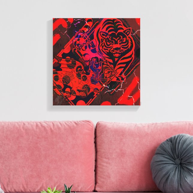 Red Tiger Dragon Canvas Print (Insitu(LivingRoom))