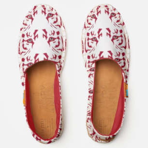 Red Tiger Face Canvas Afridrilles Shoes