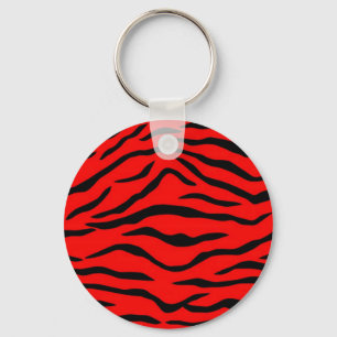 Red Tiger Pattern Keychain