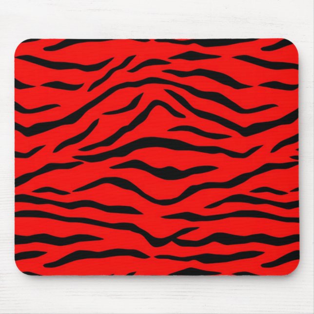 Red Tiger Pattern Mouse Pad (Front)