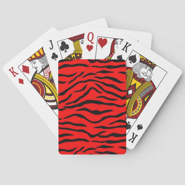 Red Tiger Pattern Poker Cards (Back)
