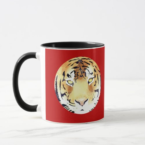 Red Tiger Watercolor Chinese New Year 2022 Zodiac  Mug