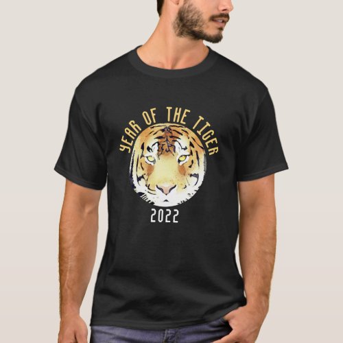 Red Tiger Watercolor Chinese New Year 2022 Zodiac T_Shirt