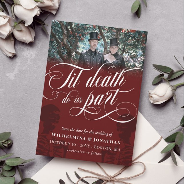 Red Til Death Do Us Part Photo Save the Date (Creator Uploaded)