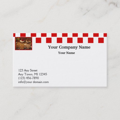 Customizable Red Tile Desserts Business Cards
