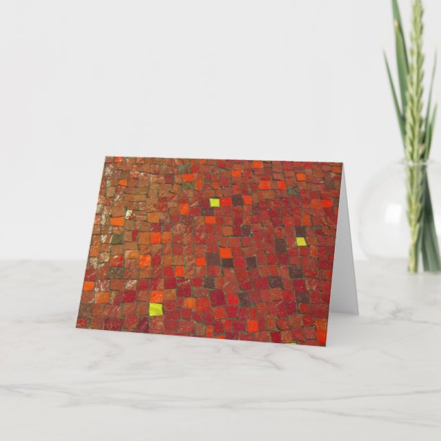 Red Tile Greeting Card (Front)