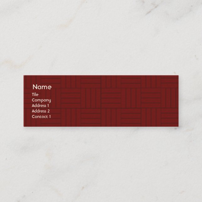 Red Tile - Skinny Mini Business Card (Front)