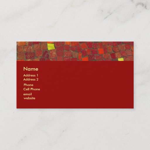 Customizable red tiles business card