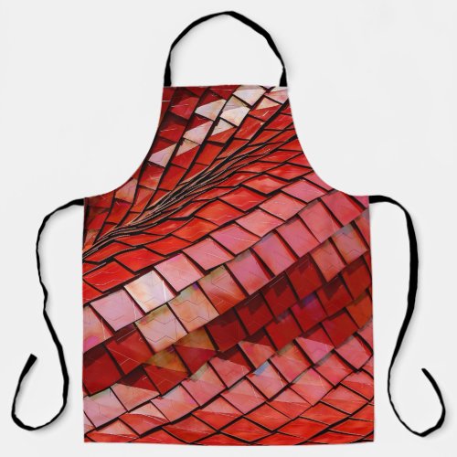 Red tiles illustration apron
