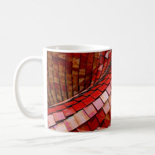 Red tiles illustration coffee mug