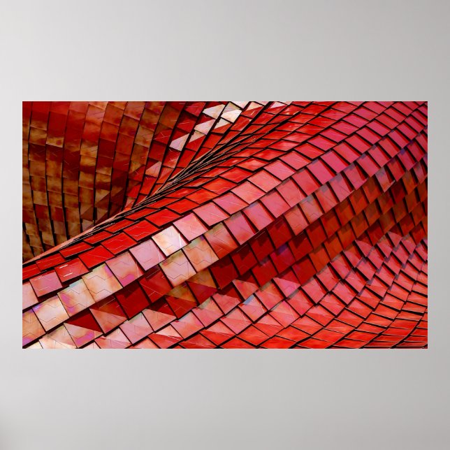 Red tiles illustration poster (Front)