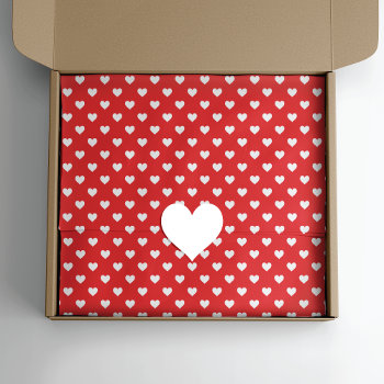 Red Tiny Hearts Pattern Tissue Paper by mangomoonstudio at Zazzle