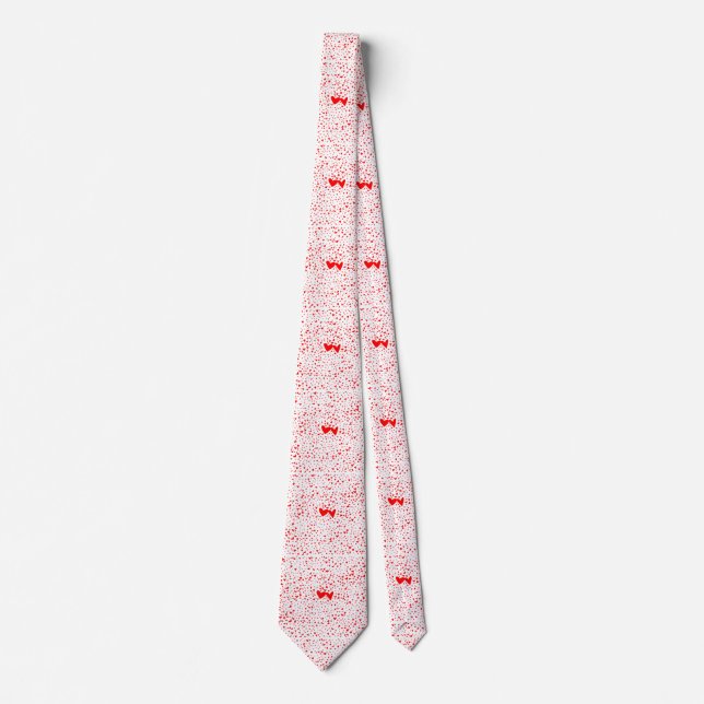 Red Tiny Love Hearts Background Neck Tie (Front)