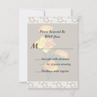 Red-Tipped Yellow Carnations Wedding Invitation