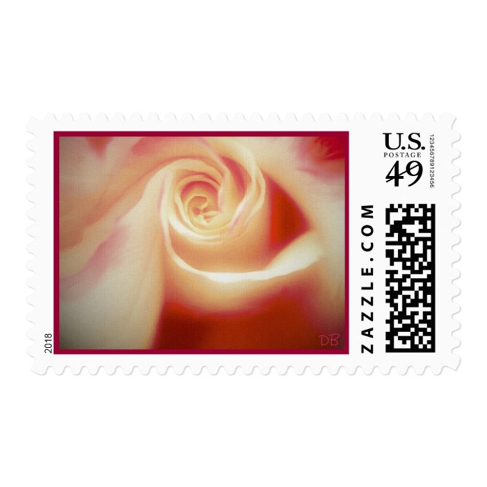 Red Tipped Yellow Rose Postage