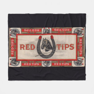 Red Tips cigar label print Fleece Blanket