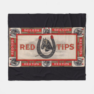 Red Tips cigar label print Fleece Blanket