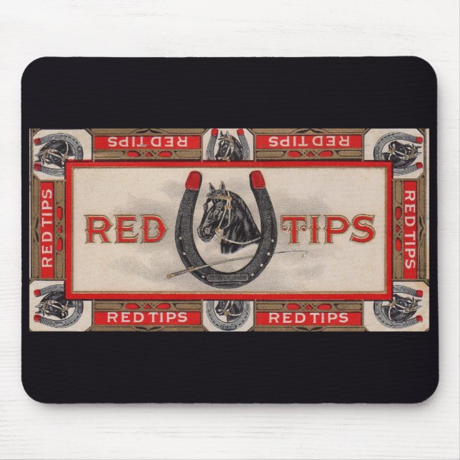 Red Tips cigar label print Mouse Pad (Front)