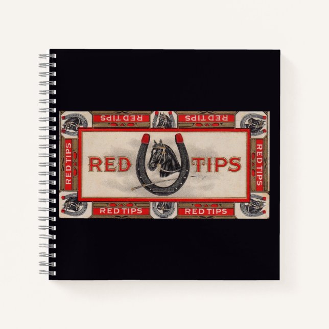 Red Tips cigar label print Notebook (Front)