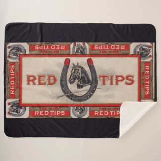 Red Tips cigar label print Sherpa Blanket